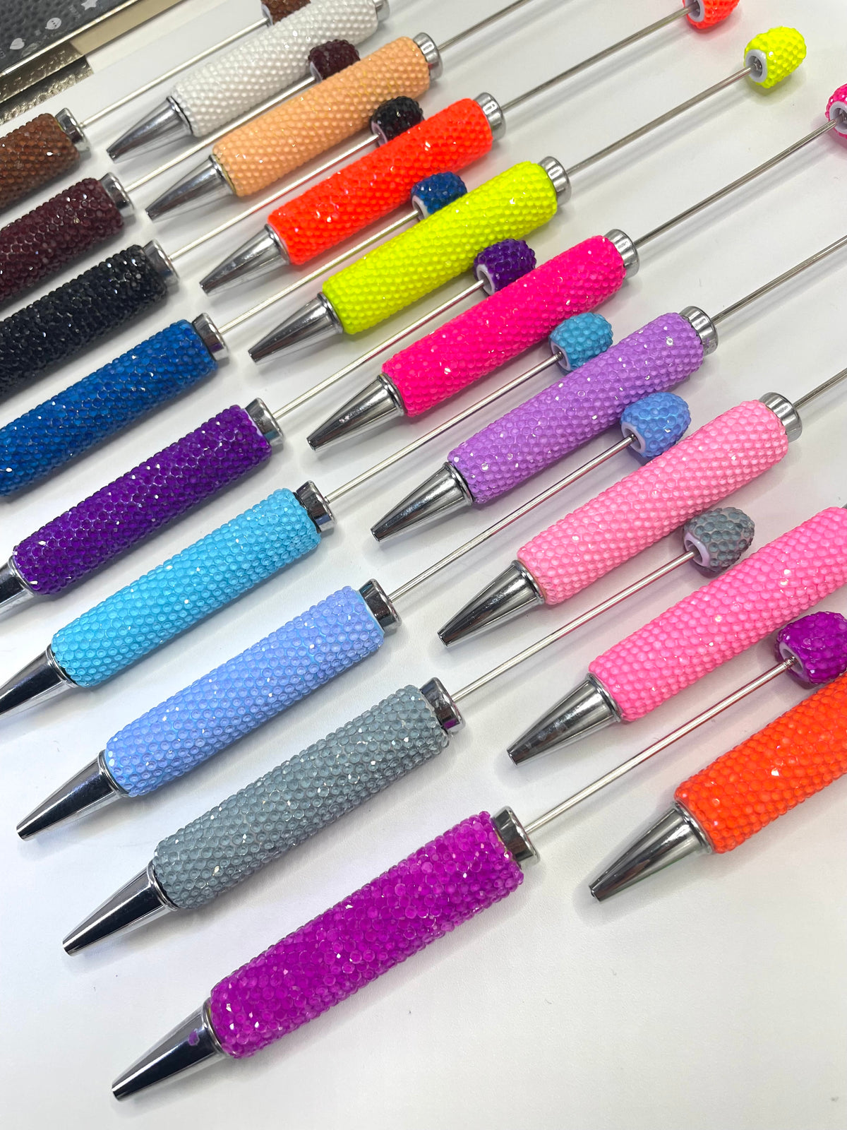diy beaded beadable neon color rhinestone  pen Neon pen