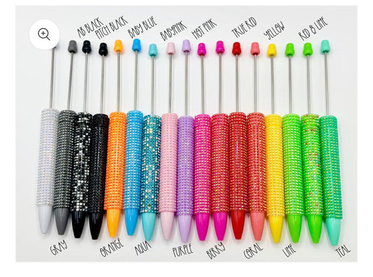 DIY Bead Pen Wrap Rhinestone Neon pen Stud Pencil Random Mix