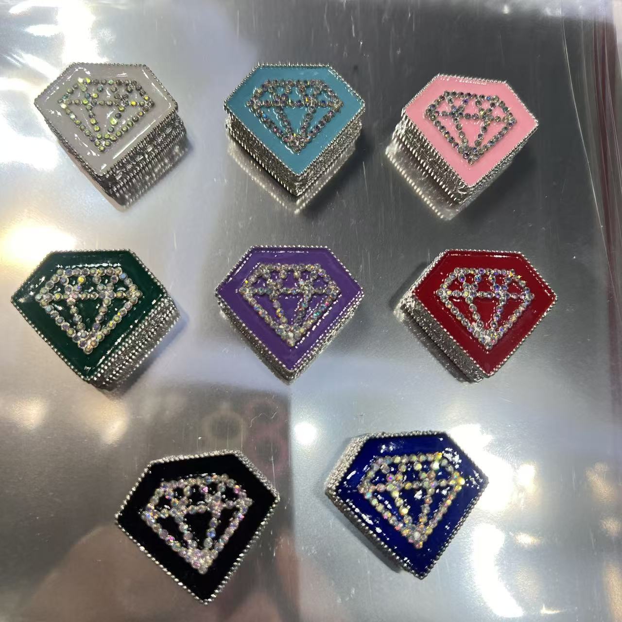 Metal beads Diamond shape Diamond alloy beads Rhinestone Random Mix