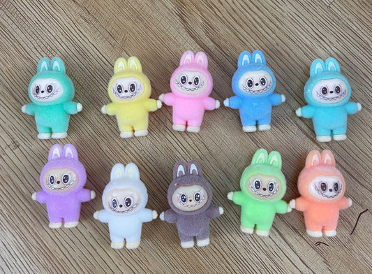 Stand with bared teeth Little rabbit plush toy LABUBU, blind boxes, desktop decorations and small ornaments   Toppers Random Mix