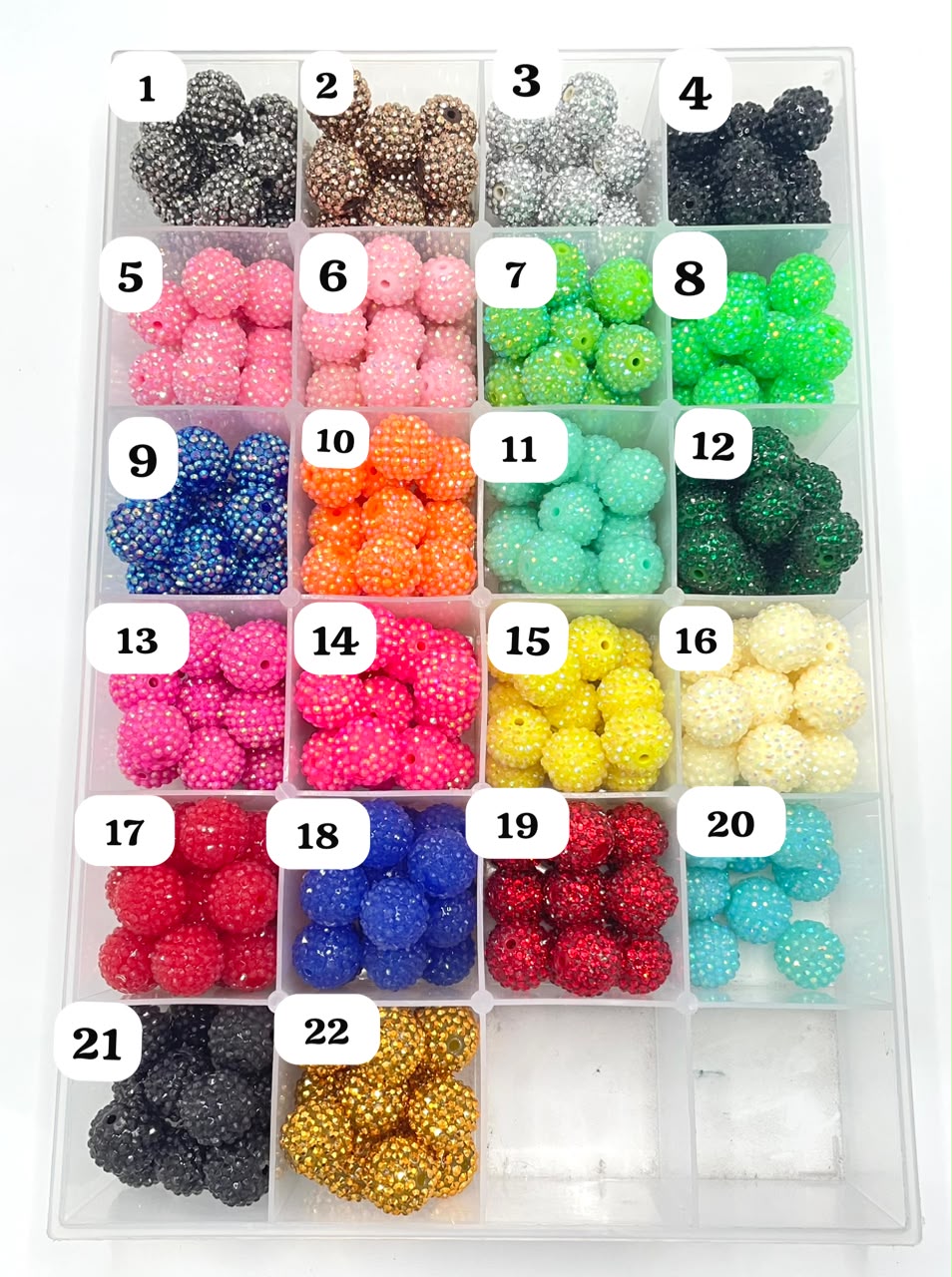 Rhinestone Disco ball beads ,mixed color sparkly clay beads for jewelry making diy bracelet 20mm