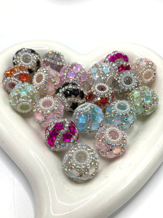 Star bead with chian and pearl spacer fancy beads Random Mix