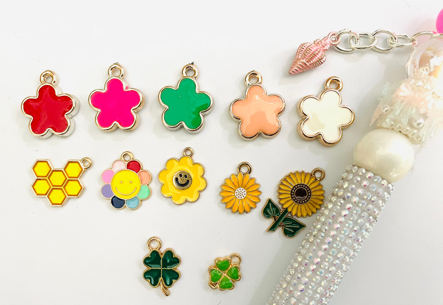 Pendant Metal Alloy Flower Sunflower DIY hanging accessories Random Mix