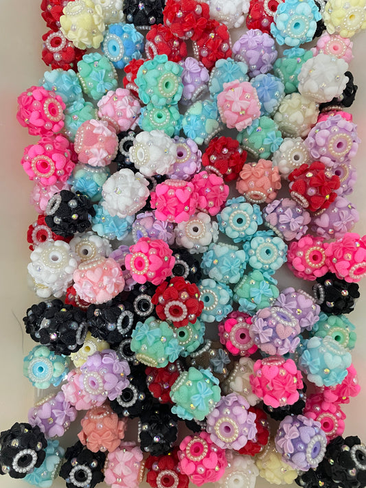 Fancy Beads bow Matte Heart Rhinestone Pearls and Chains spacers Beads  Random Mix