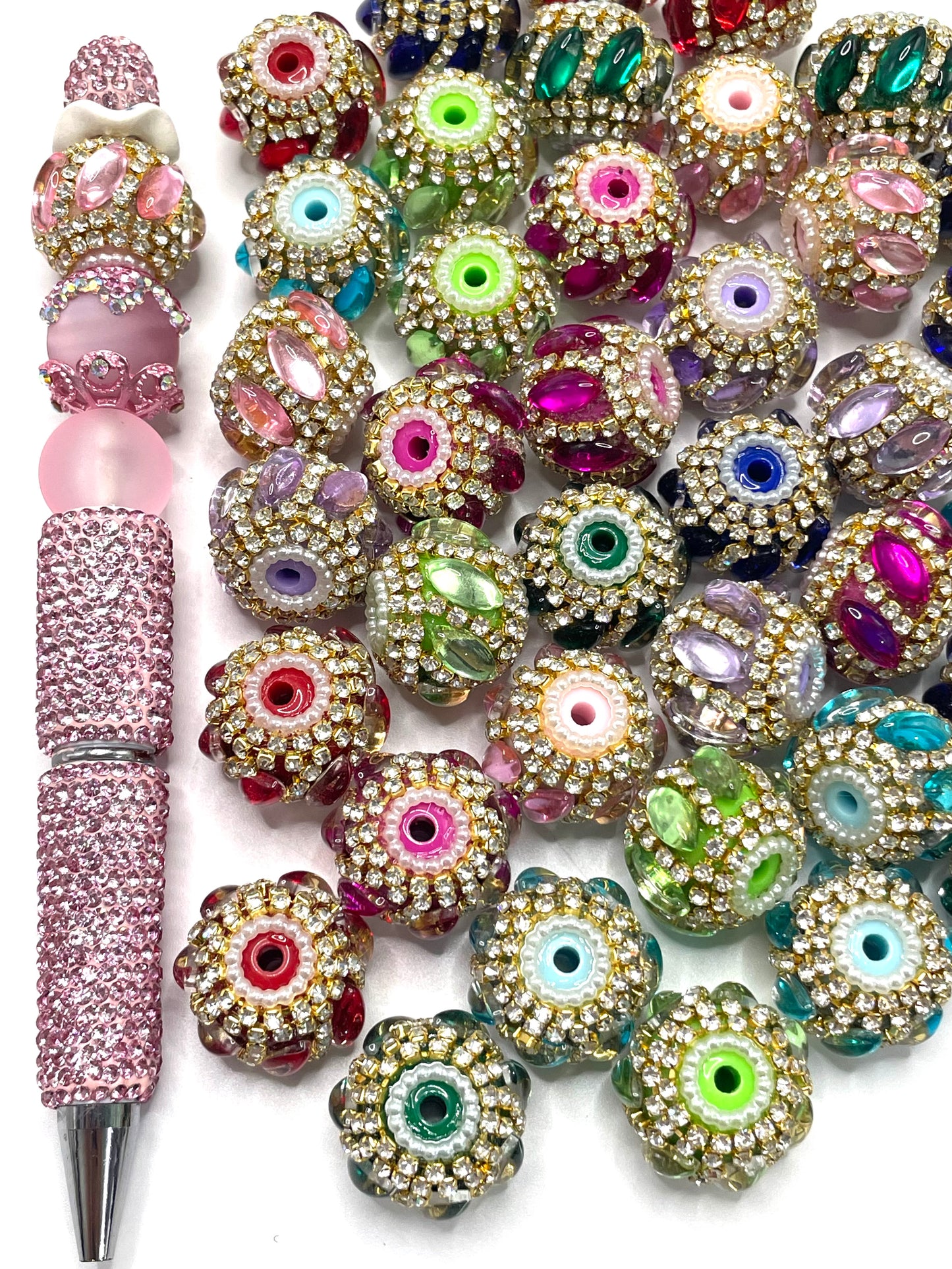 Fancy Beads mirror Ancient beads Chain Pearl gasket beads Random Mix 20mm