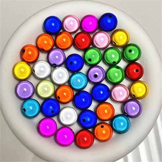 Diy acrylic beads Laser Reflective finished on surface 16mm ,colored ,random mix