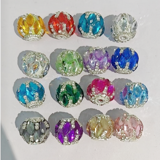 Fancy Beads Rhombus mirror Chain-shaped rhombus-shaped rhinestone beads Random Mix