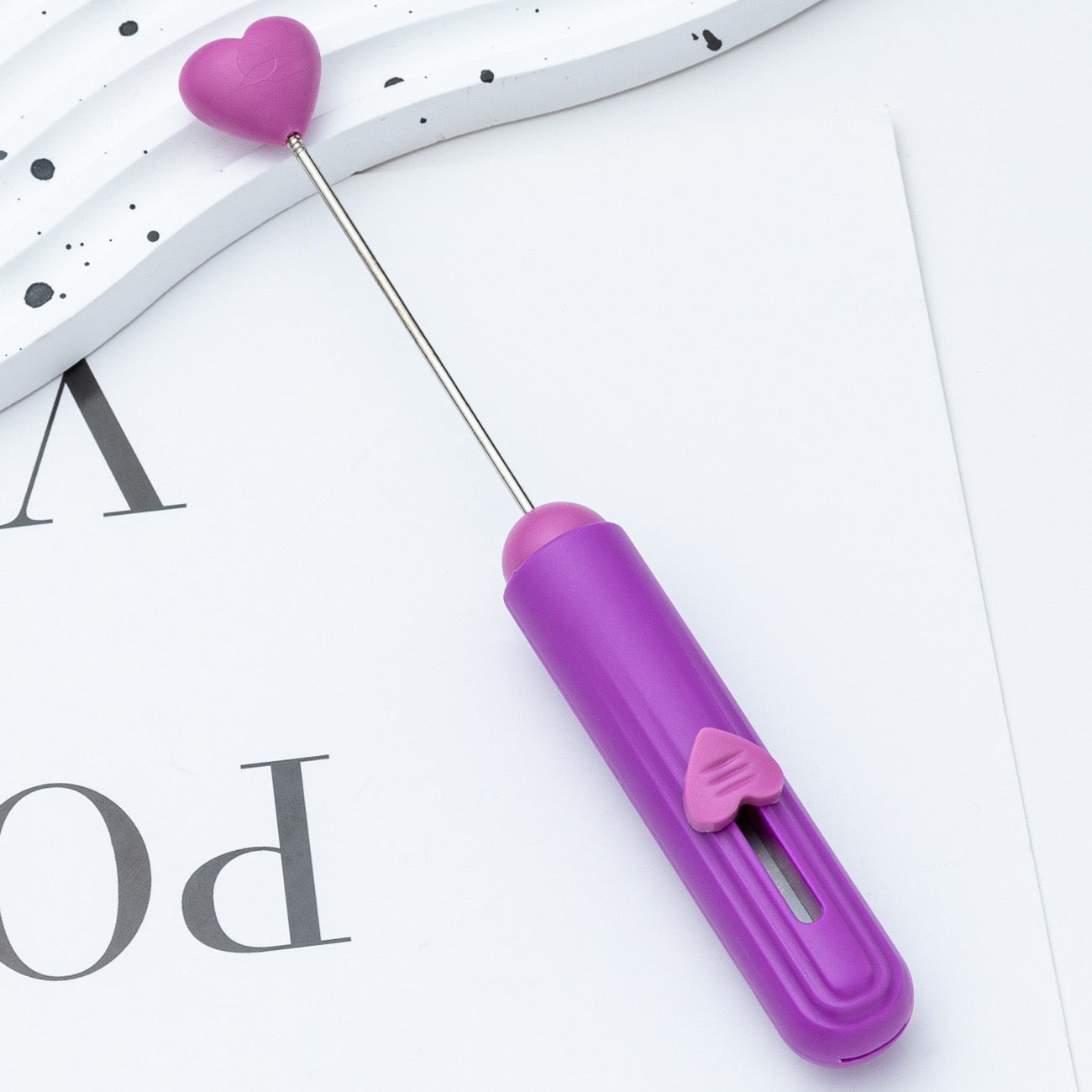 Diy beadable beaded box opener cutter package opener with heart shape top