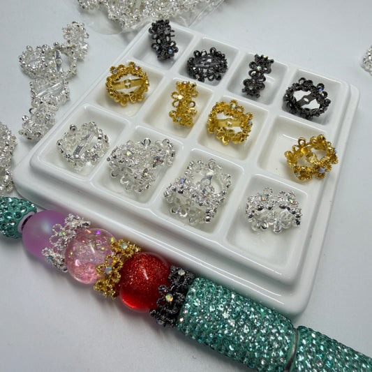 flower spacer with rhinestone fancy spacer