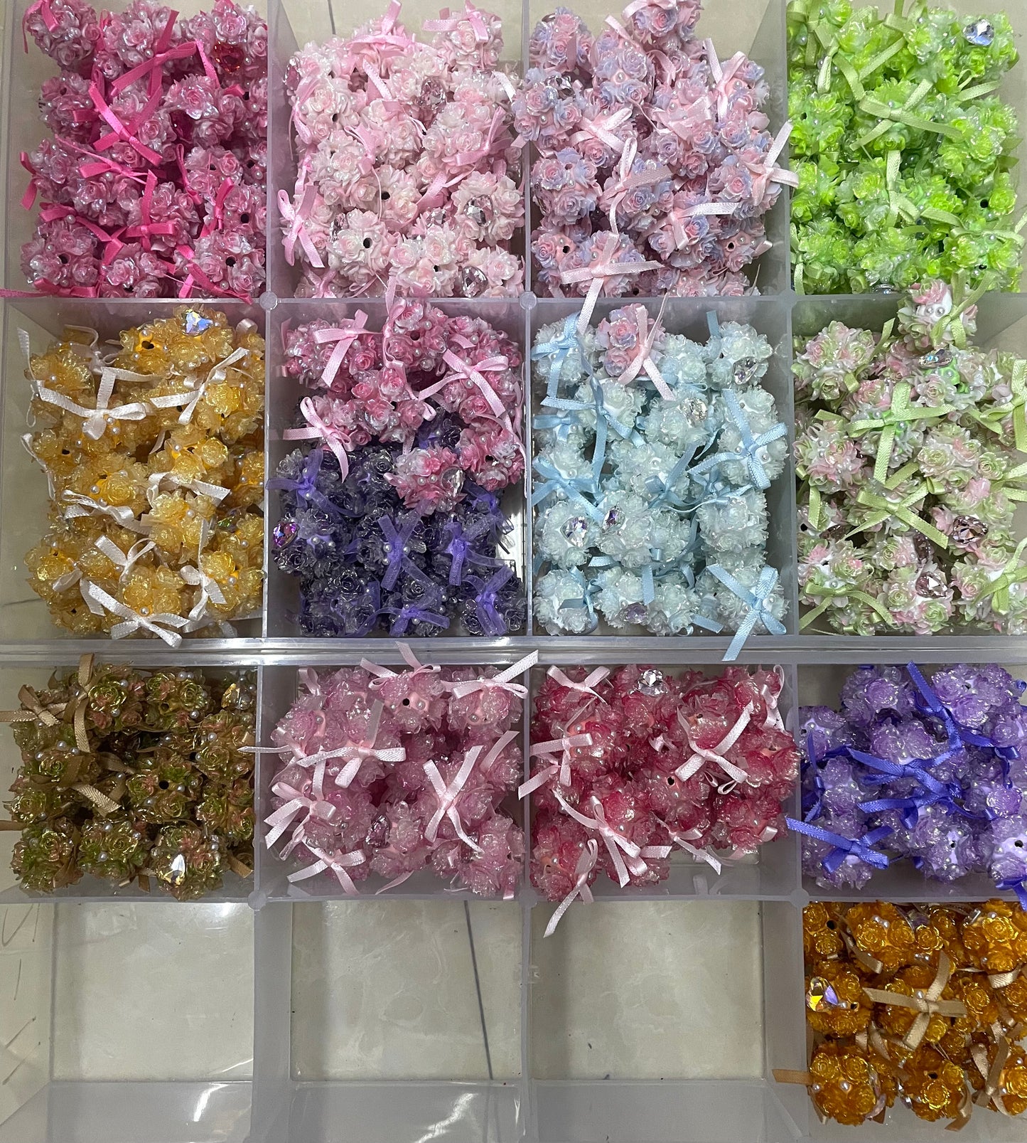 Rose bead Flower bead Beaded bow Heart Rhinestone Flowerbead bow flower bead ,flower bow bead