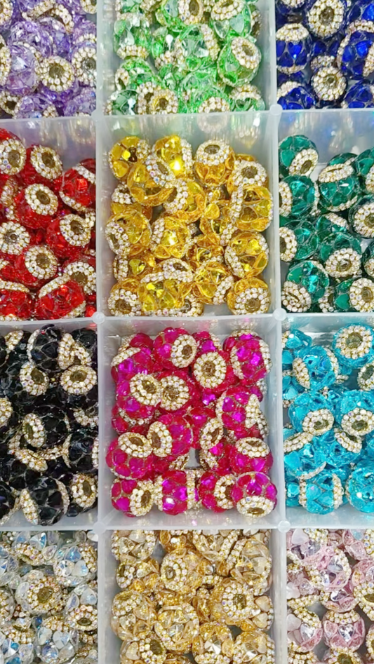 Fancy Beads Golden Chain Heart Acrylic machine chain with heart DIY beading Random Mix