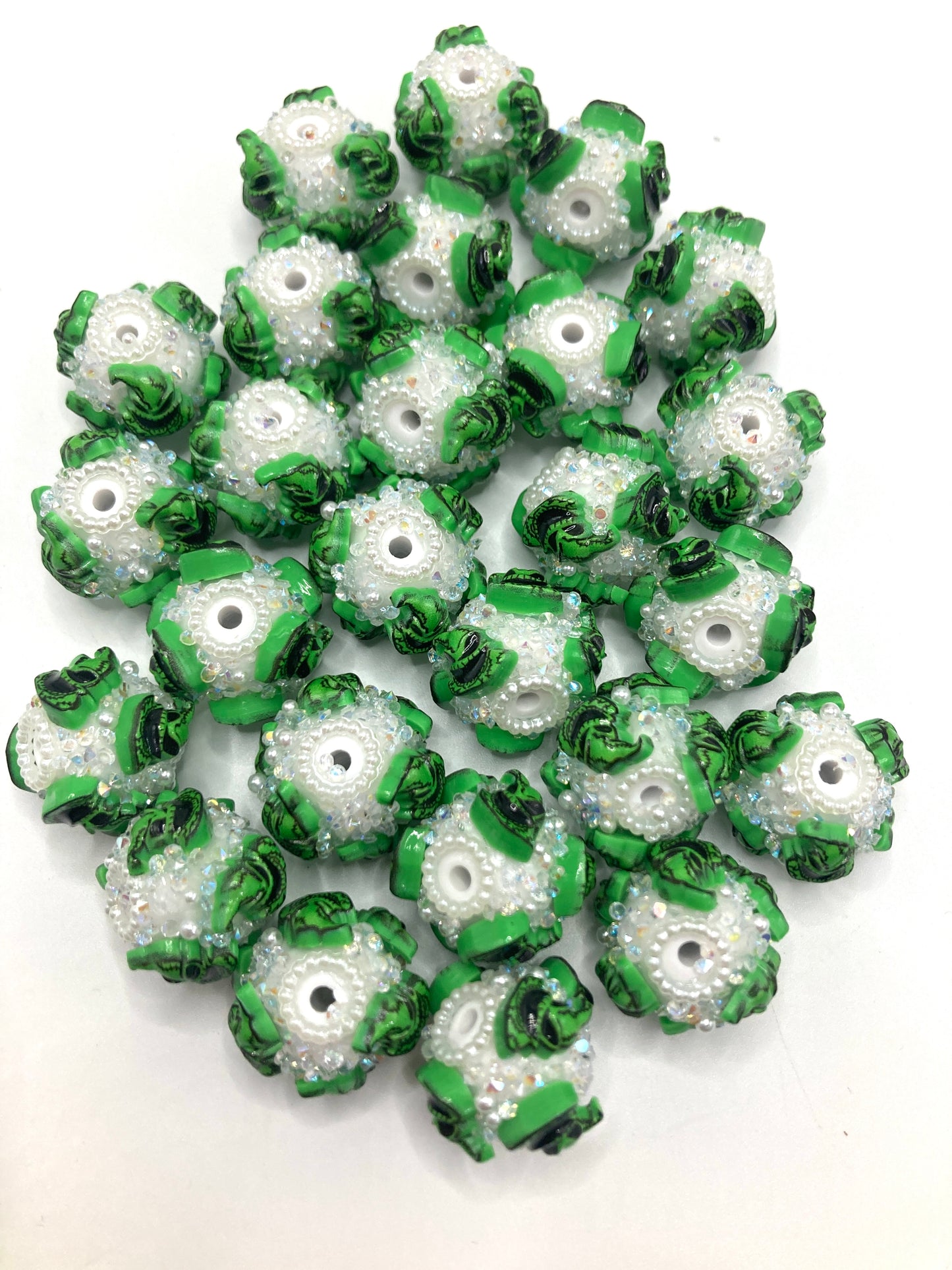 grinch Puppet beads Horror Terrible The protagonist of a horror movie Acrylic water droplet bead string jewelry Halloween Series Random Mix