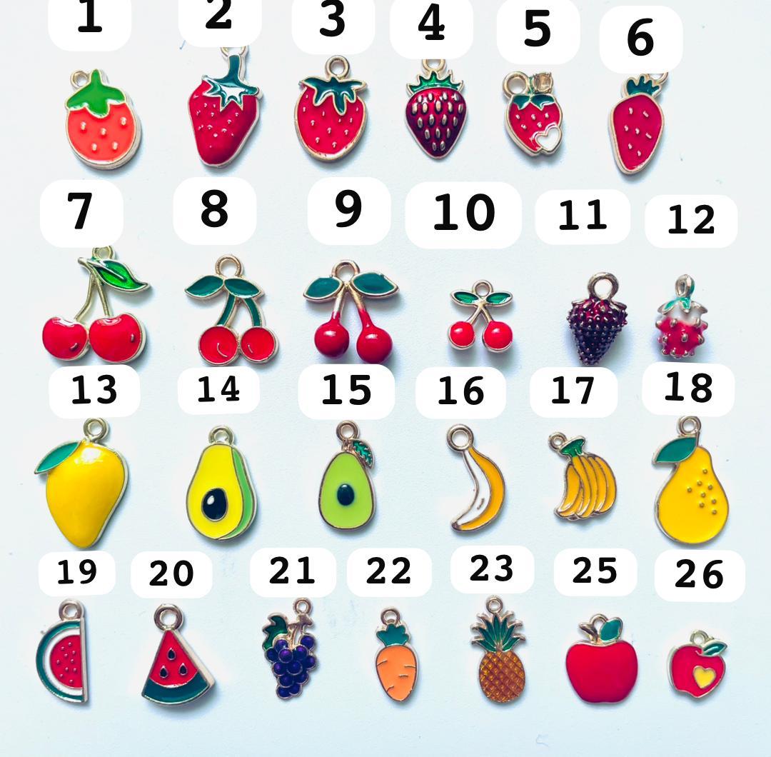Pendant Metal sheet Fruit pendant charm Fruit Series Random Mix