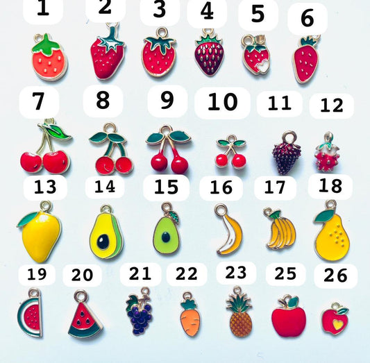 Pendant Metal sheet Fruit pendant charm Fruit Series Random Mix