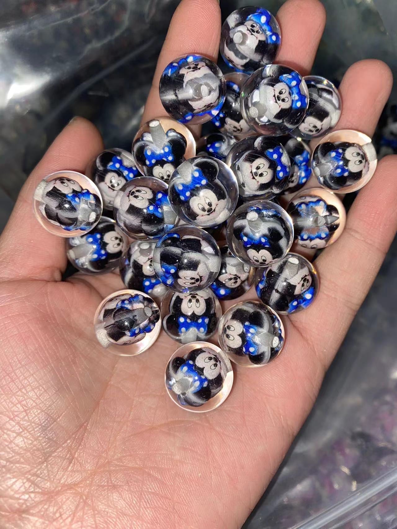 16mm acrylic bead with character