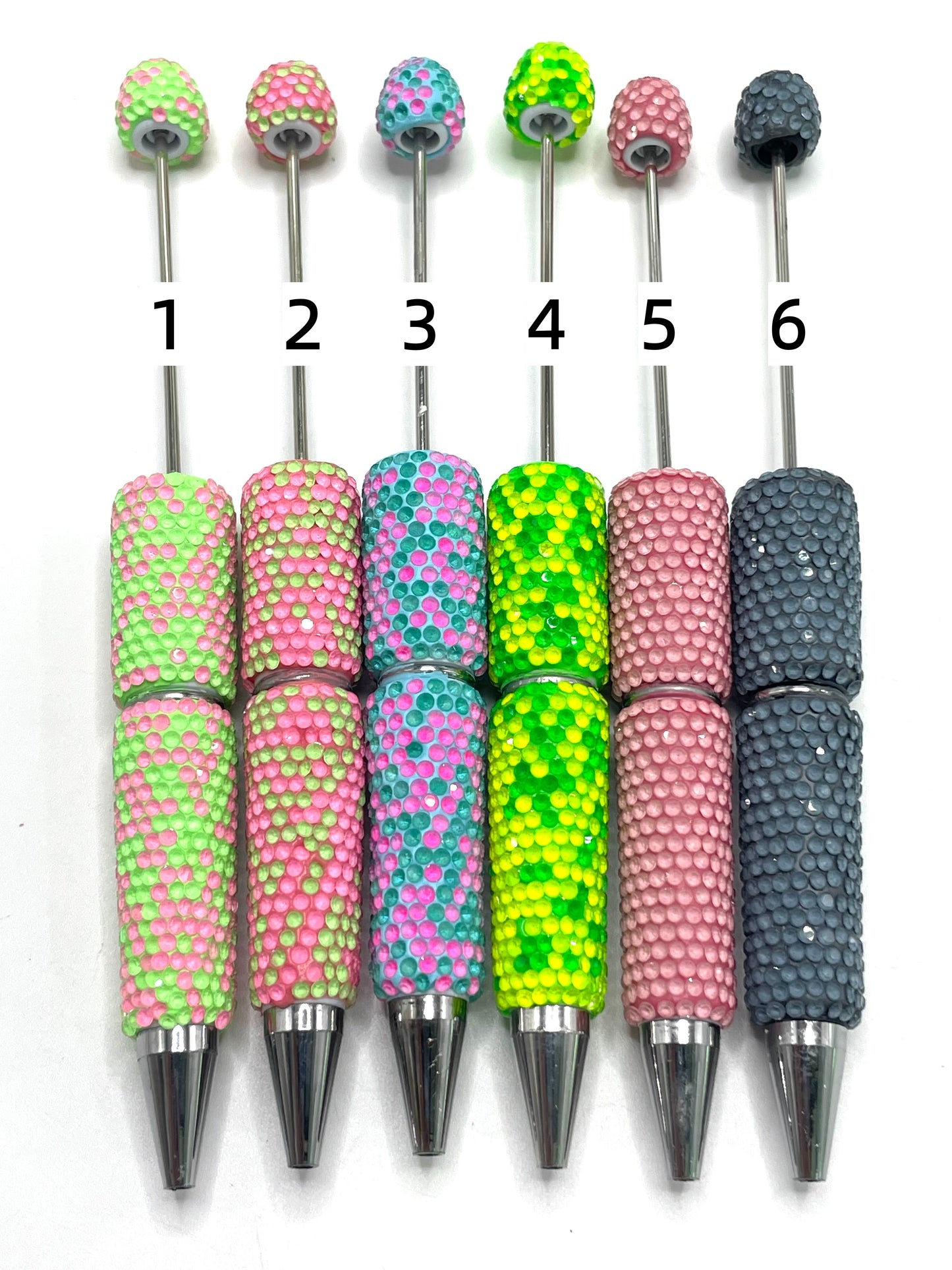 beaded beadable jelly rhinestone neon colors Clay pen neon pen Neon color Rhinestone DIY Colorful Clay Writing Tools Random Mix