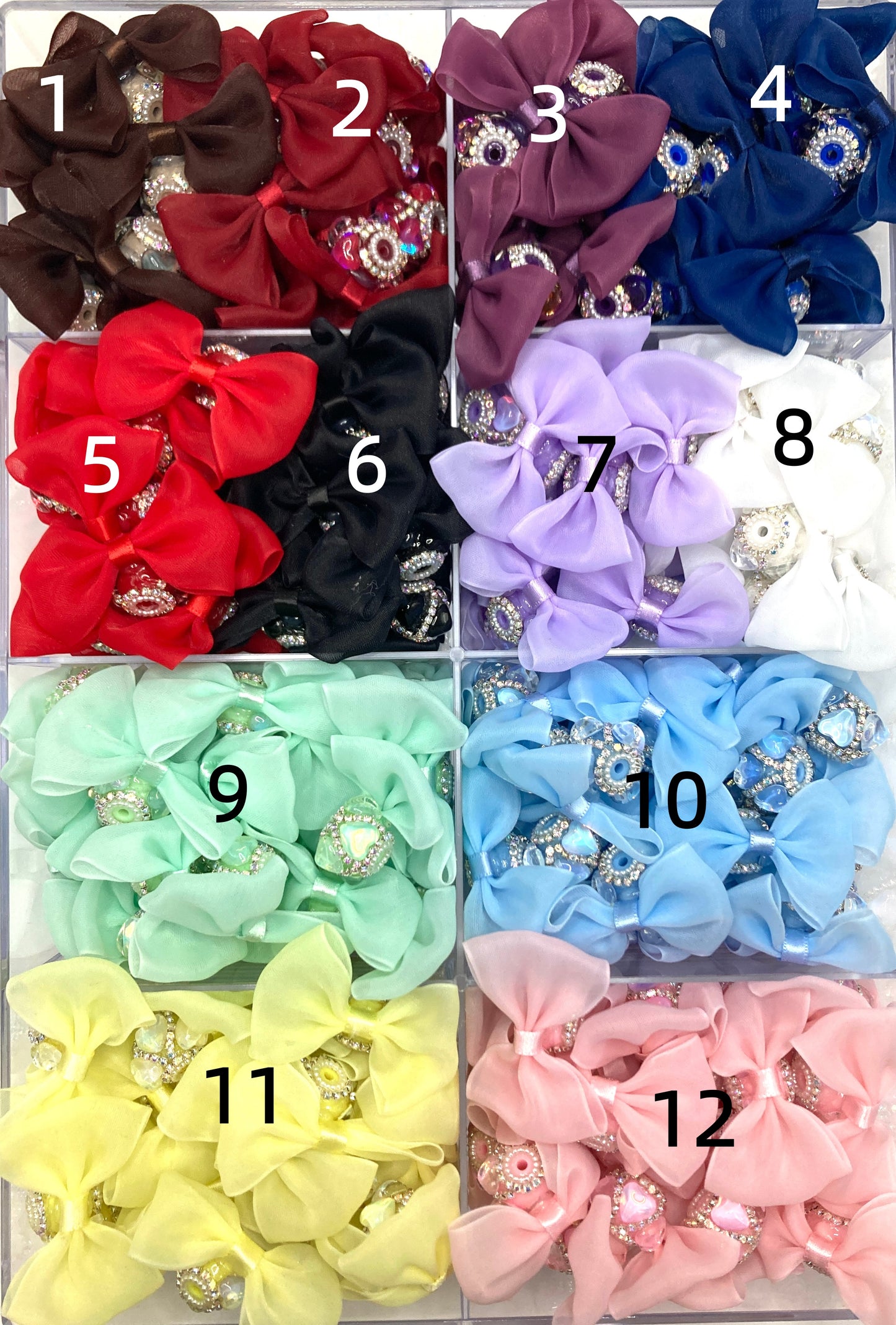 Beaded beadable textile bow Bows made of ribbons Fancy Beads   Attractive and exquisite bow-shaped heart beads Random Mix