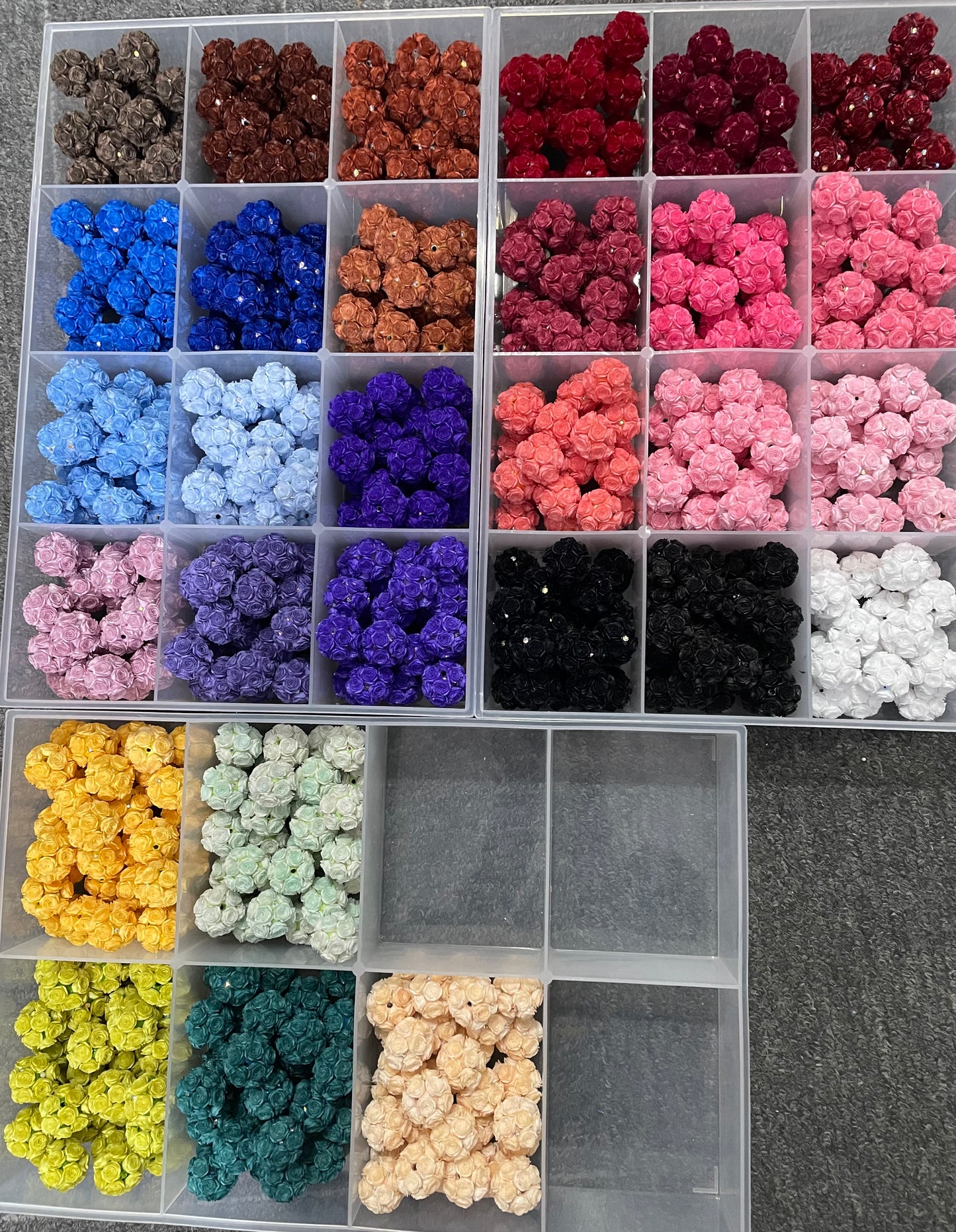 More new colors arrived  DIY soft rose flower beads ornament with rhinestone beaded beadable flower colored