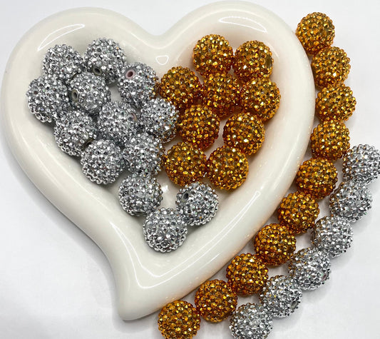 Rhinestone Disco ball beads ,mixed color sparkly clay beads for jewelry making diy bracelet 20mm