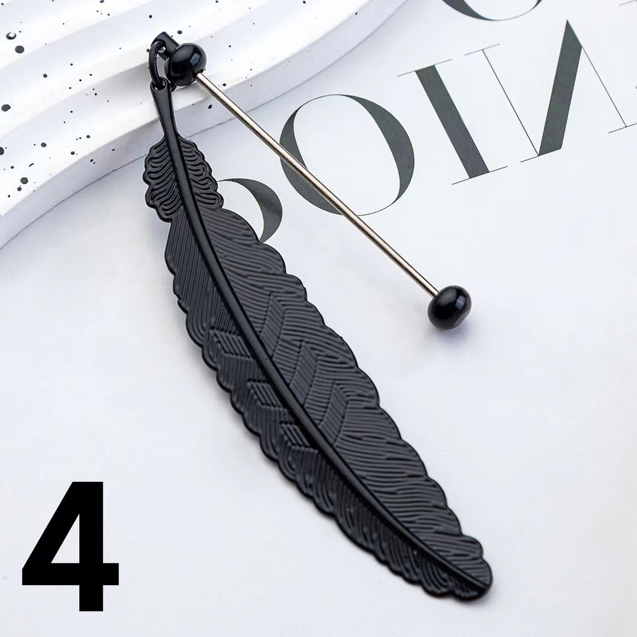 Feather Metal Shaped Beadable Bookmark Beaded Book Mark