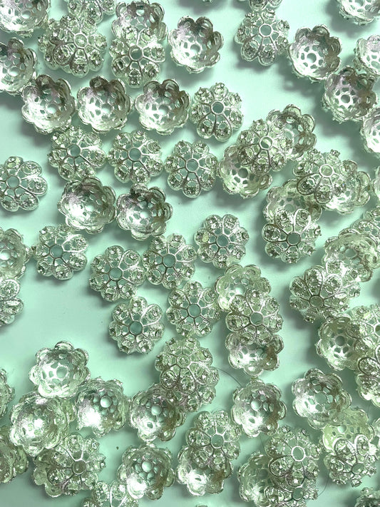 spacers Bias-cut bead spacing Silver Lace edge