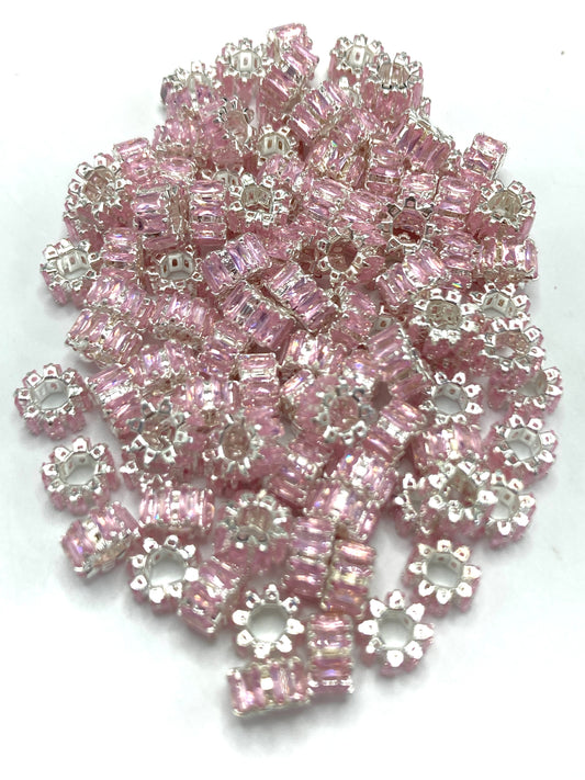 Colored colorful crystal stone Spacer Multicolored stone Chain Metal gasket Random Mix 12mm