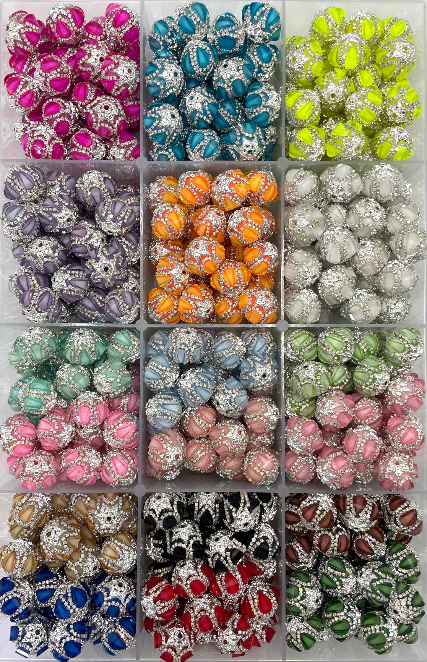 Fancy Beads Golden and silver colors Golden gasket spacers Rhinestone Golden Chain lantern Pumpkin beads Random Mix 18mm
