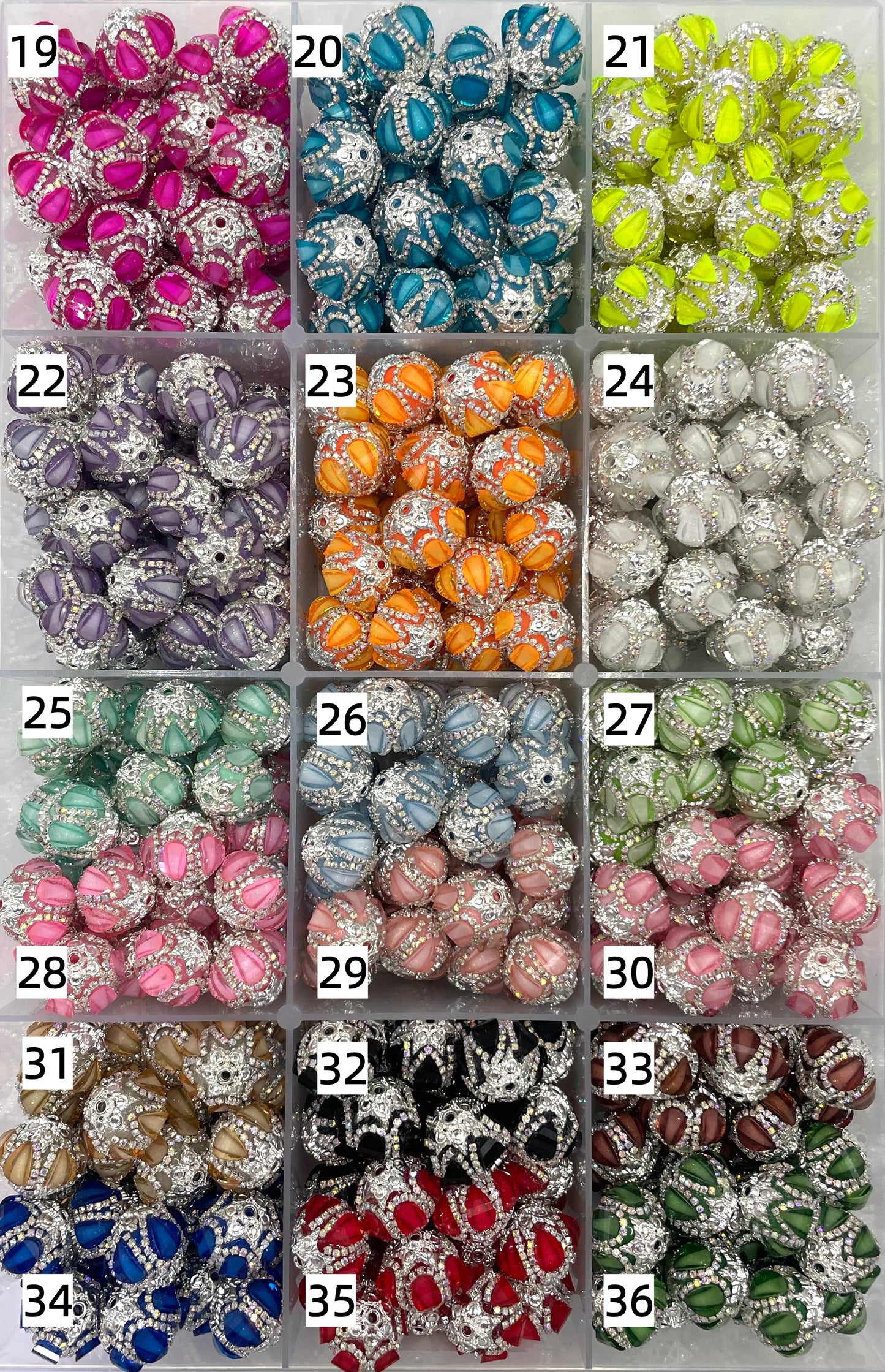 Fancy Beads Golden and silver colors Golden gasket spacers Rhinestone Golden Chain lantern Pumpkin beads Random Mix 18mm