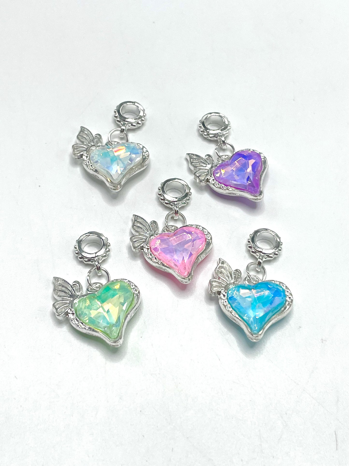 Metal alloy charm Starfish Heart Four-leaf clover Butterfly Precious pendant With a clasp Colorful Rhinestone