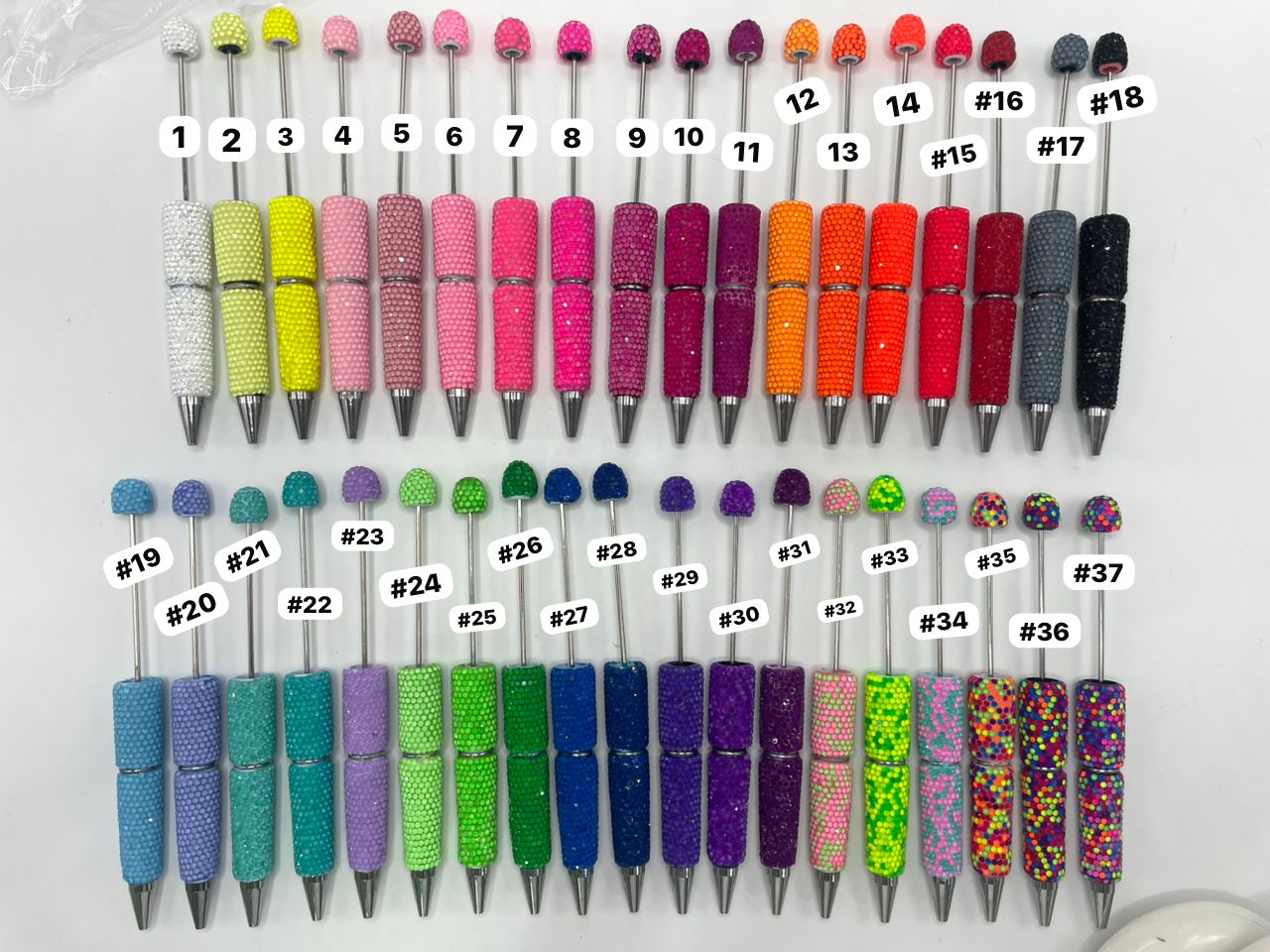 beaded beadable jelly rhinestone neon colors Clay pen neon pen Neon color Rhinestone DIY Colorful Clay Writing Tools Random Mix