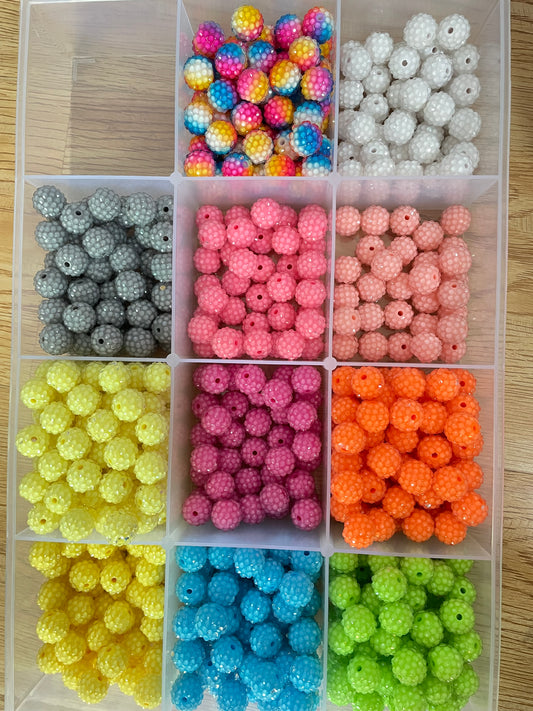 jelly beads Acrylic beads Neon Solid-colored beads 16mm Rhinestone