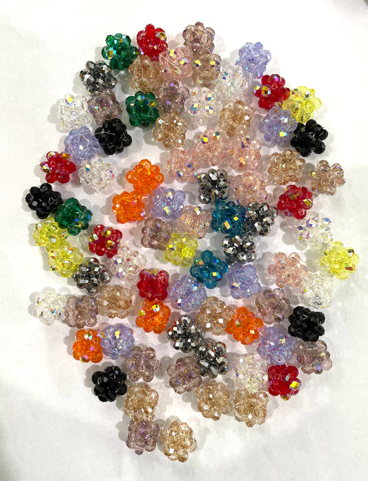 Fancy knit bead by plastic crystal diy beads diy pens 15mm to 16mm irregular shape random mix color