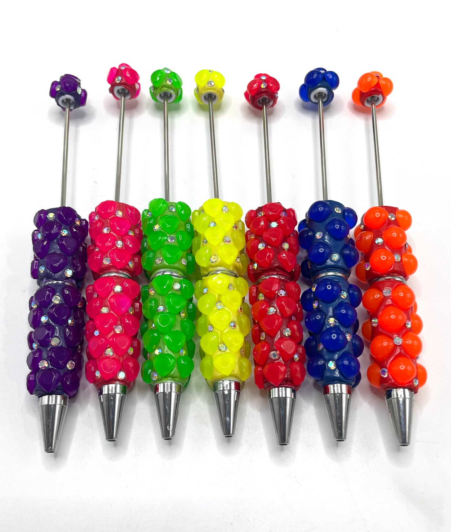 Neon Fluorescent color Heart and bubbles Clay DIY Bead Pen Random Mix