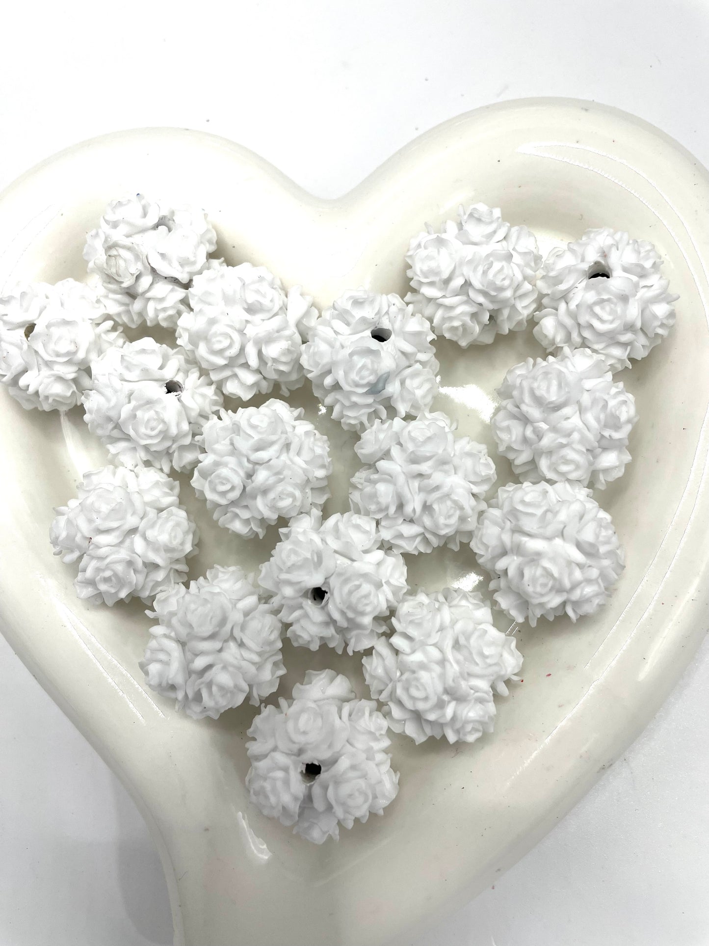 diy clay flower rose beads beaded beadable beads colored Christmas colored ,random mix