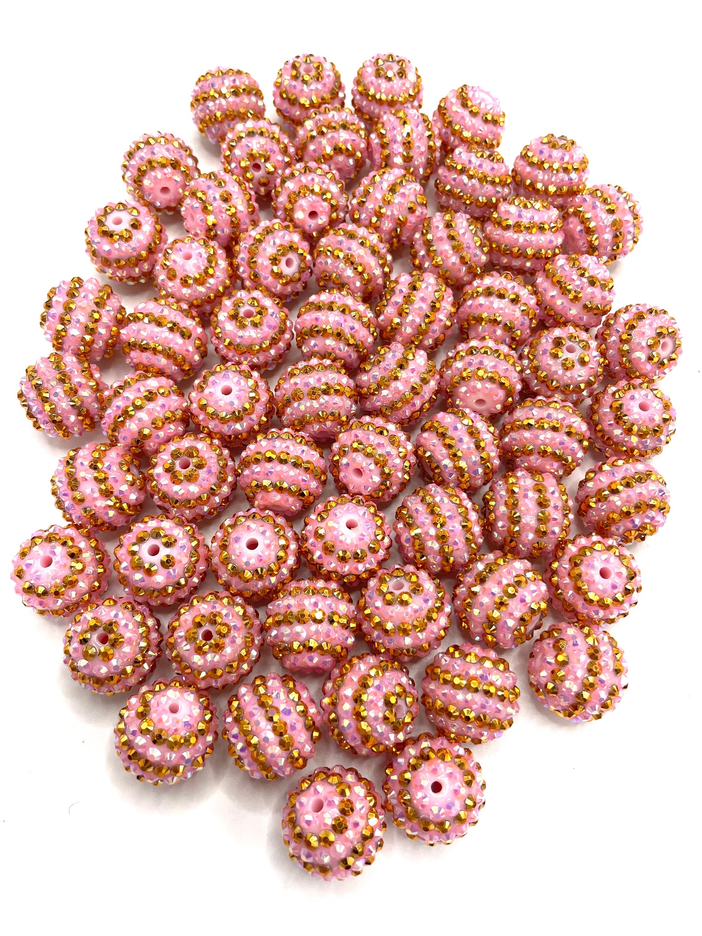 Rhinestone Acrylic Stripe Beads, Solid Color Rhinestones Random Mix,20mm