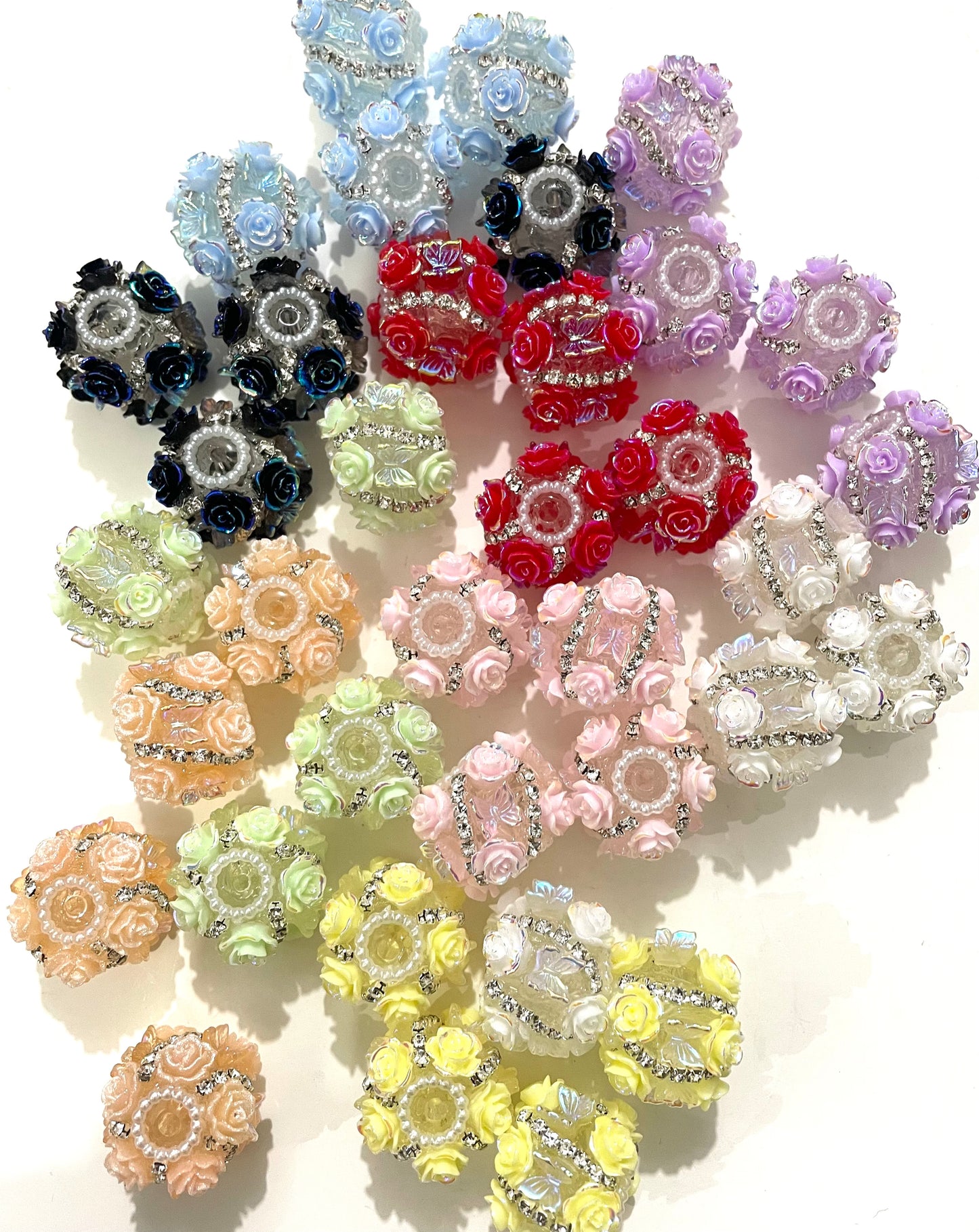 double layer flower bead with butterfly fancy bead