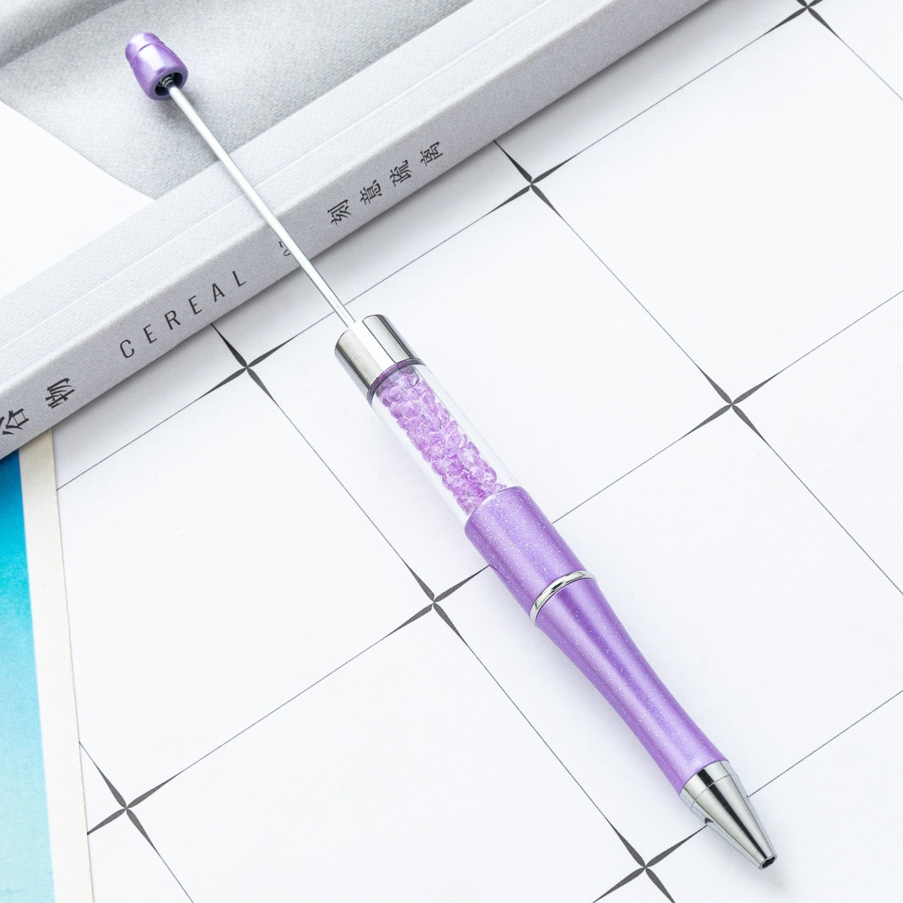 diy pen has the crystal inside the empty plastic tube beadable pen beaded pen ball point plastic pen
