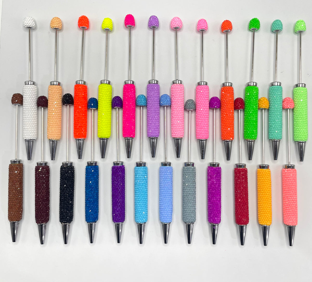 diy beaded beadable neon color rhinestone  pen Neon pen