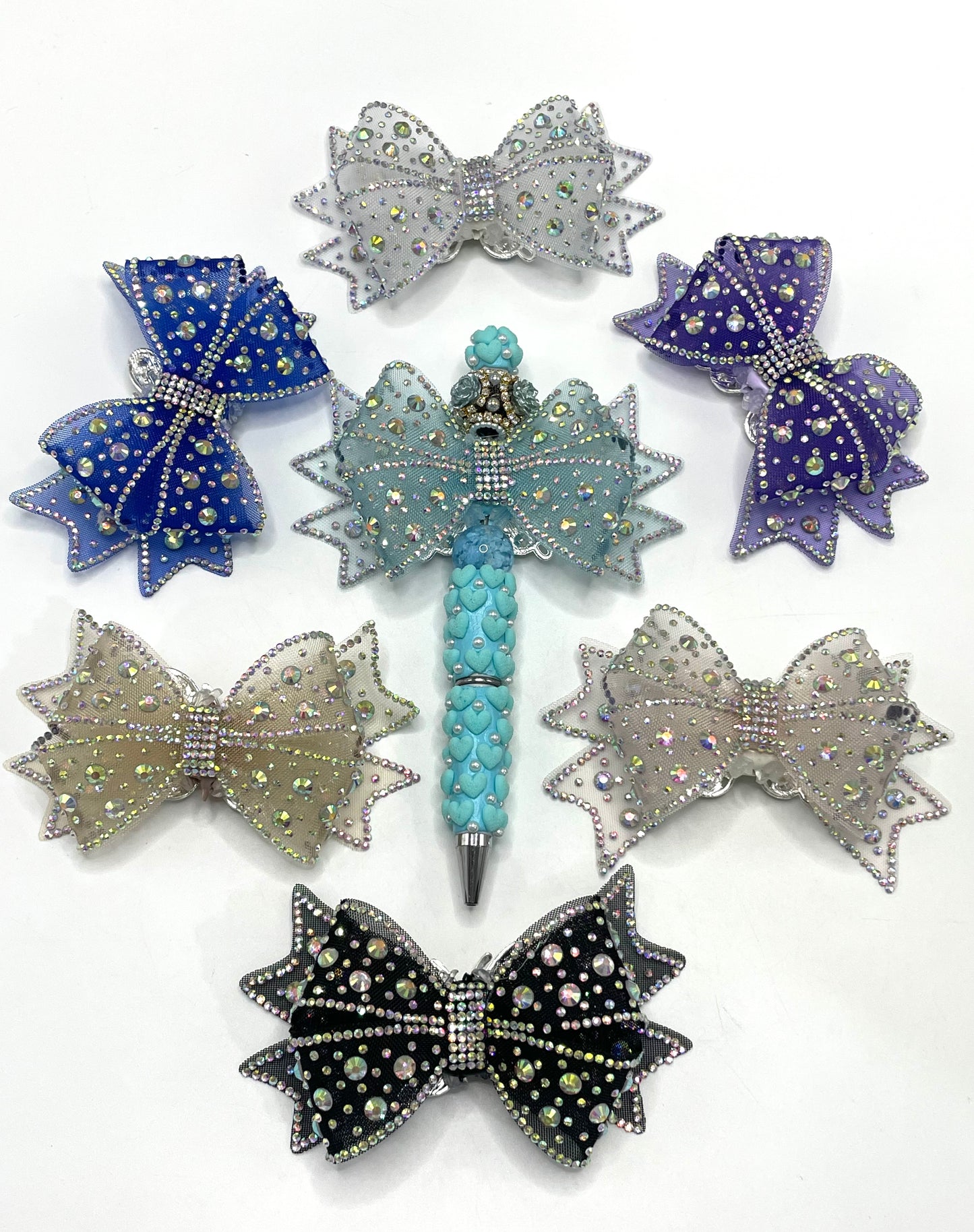 bow Clay beads Large bow Inlay Rhinestone Butterfly and Bow beads Weaving Random Mix