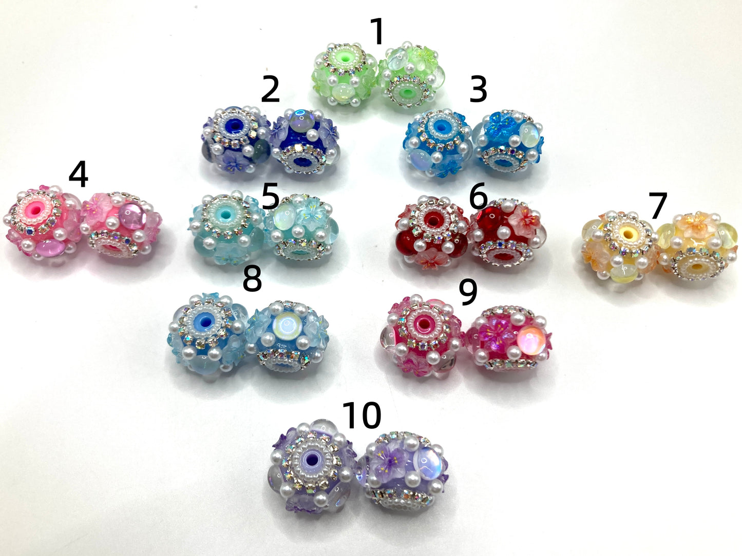 Fancy Beads Bubble Pearl Lily flower Chain pearl gasket beads Bubble flower beads Random Mix