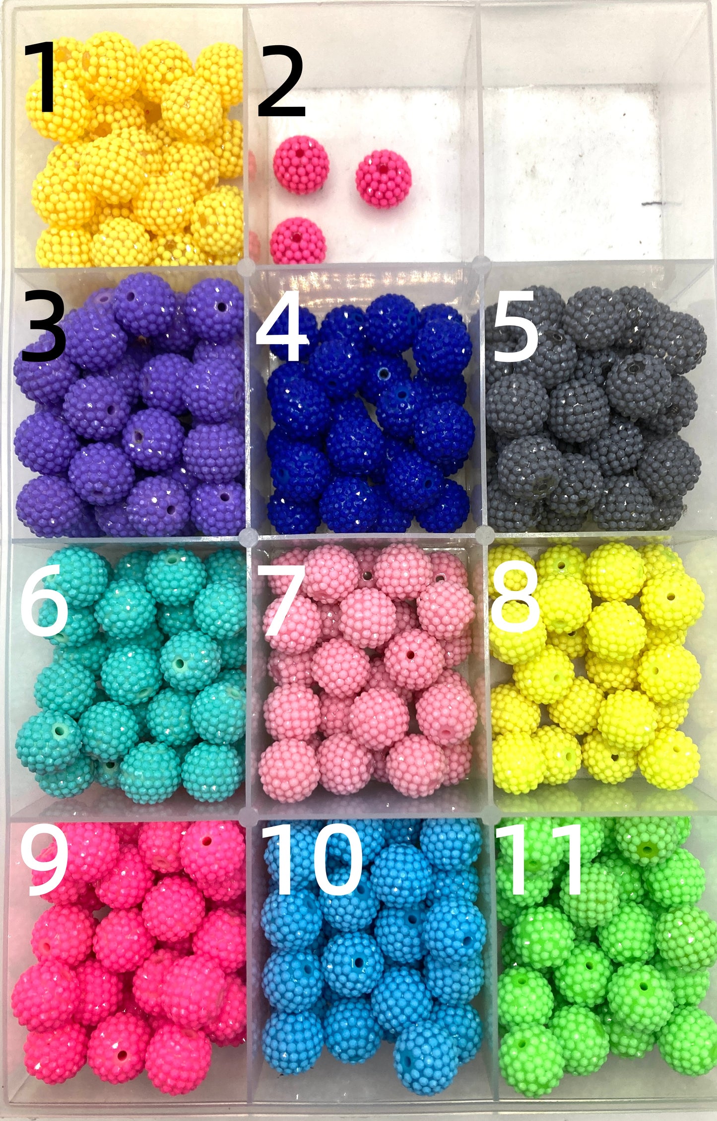 Multicolor Jelly Beads and Rhinestones Beads,Random Mix,20mm