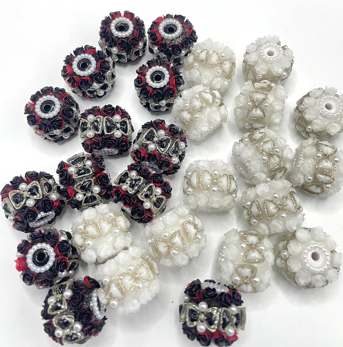 Fancy flower with bow fancy bead