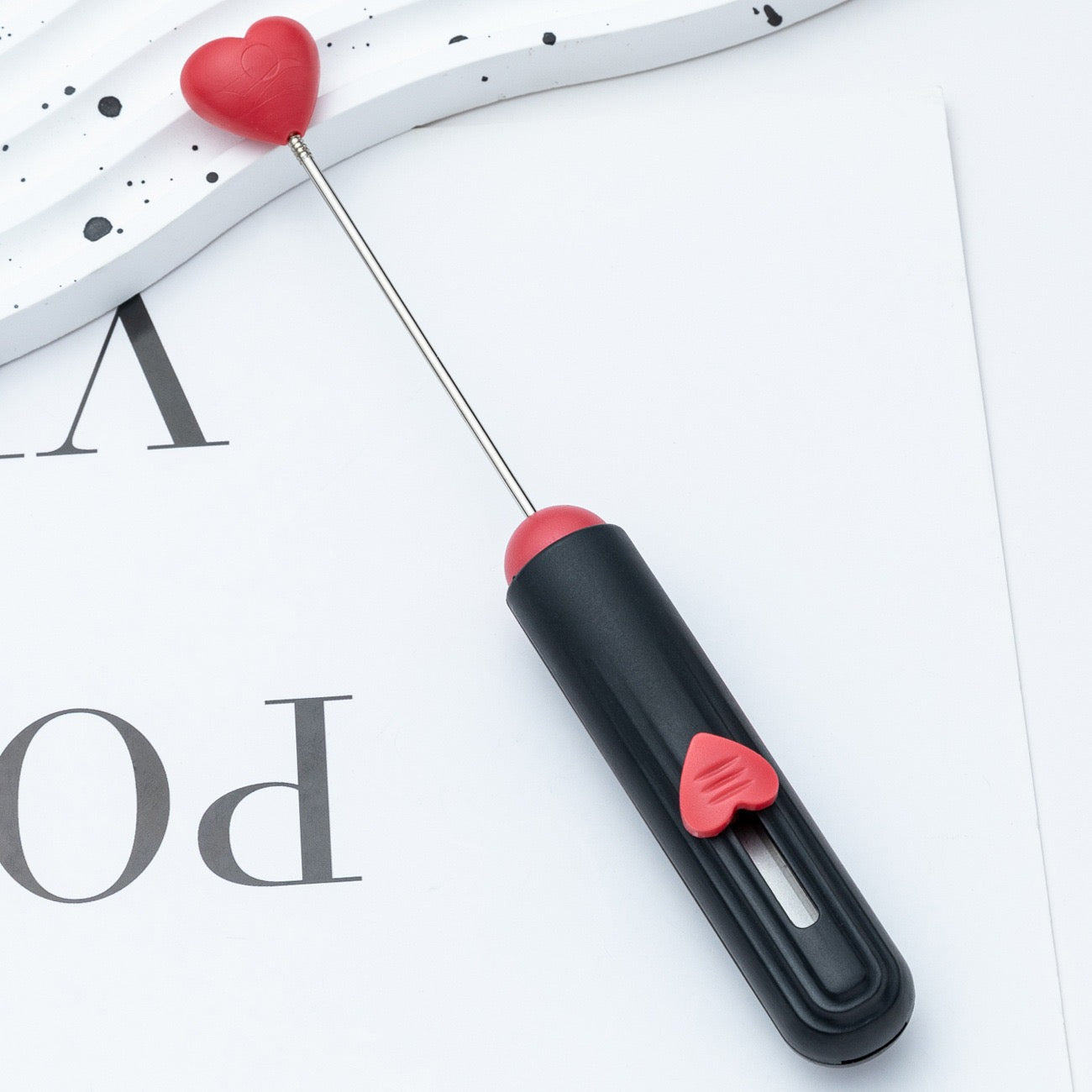 Diy beadable beaded box opener cutter package opener with heart shape top