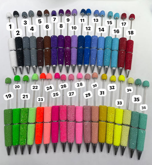 #1-#36 beaded beadable jelly rhinestone neon colors clay pen  rhinestone DIY Colorful Clay Writing Tools Random Mix