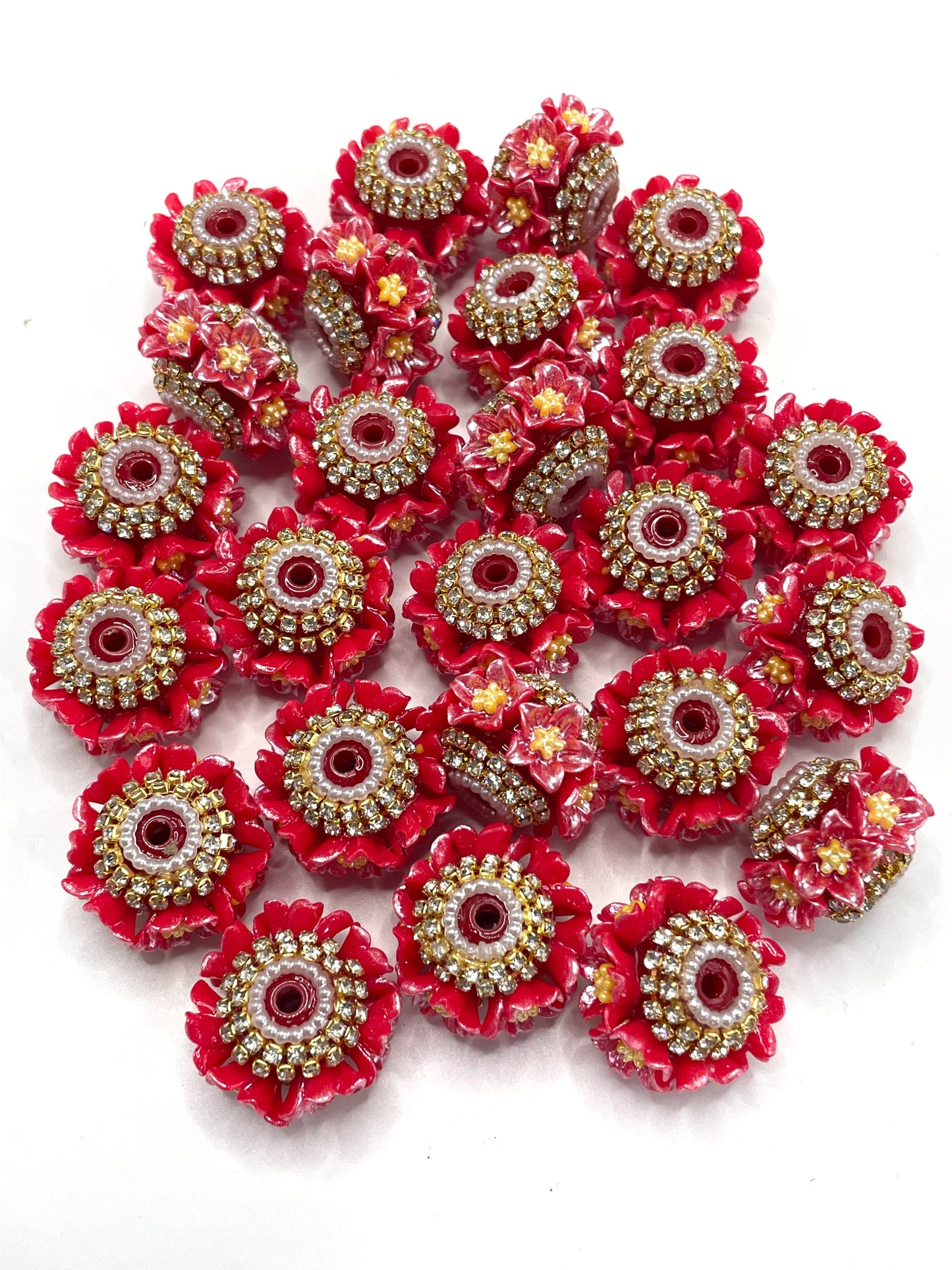 Morning glory Flower beads Golden Chain Attractive flower-shaped beads Random Mix