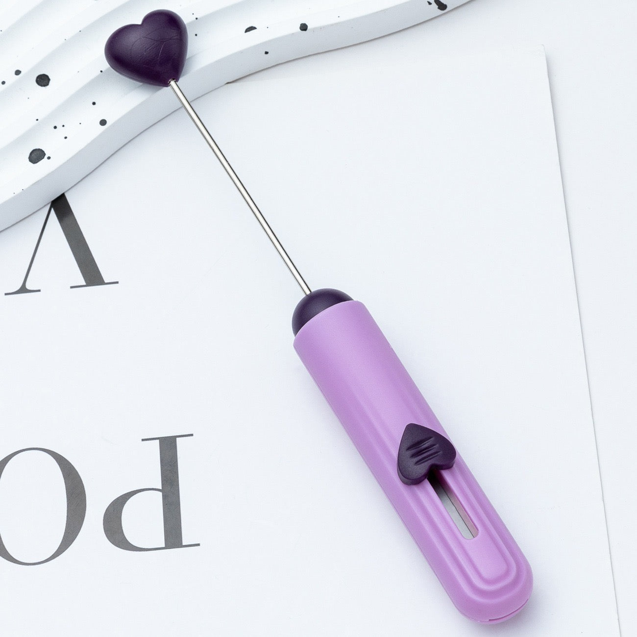 Diy beadable beaded box opener cutter package opener with heart shape top