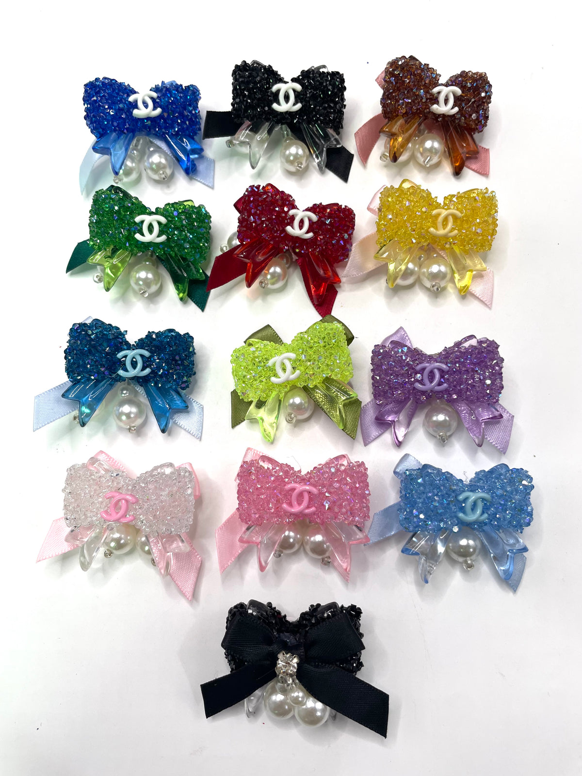 diy beaded beadable fancy textile fabrica bow beads design beads cc beads acrylic sugar bow beads ornaments with pearl dangel charm