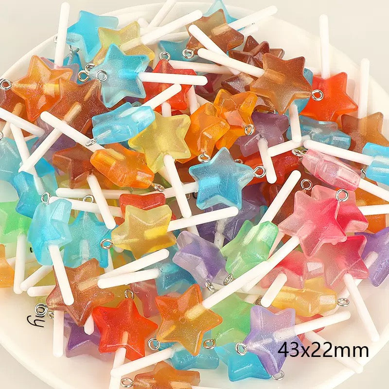 Hot selling colorful windmil seashell star heart rainbow bear sun flower candy lollipop charm pendant
