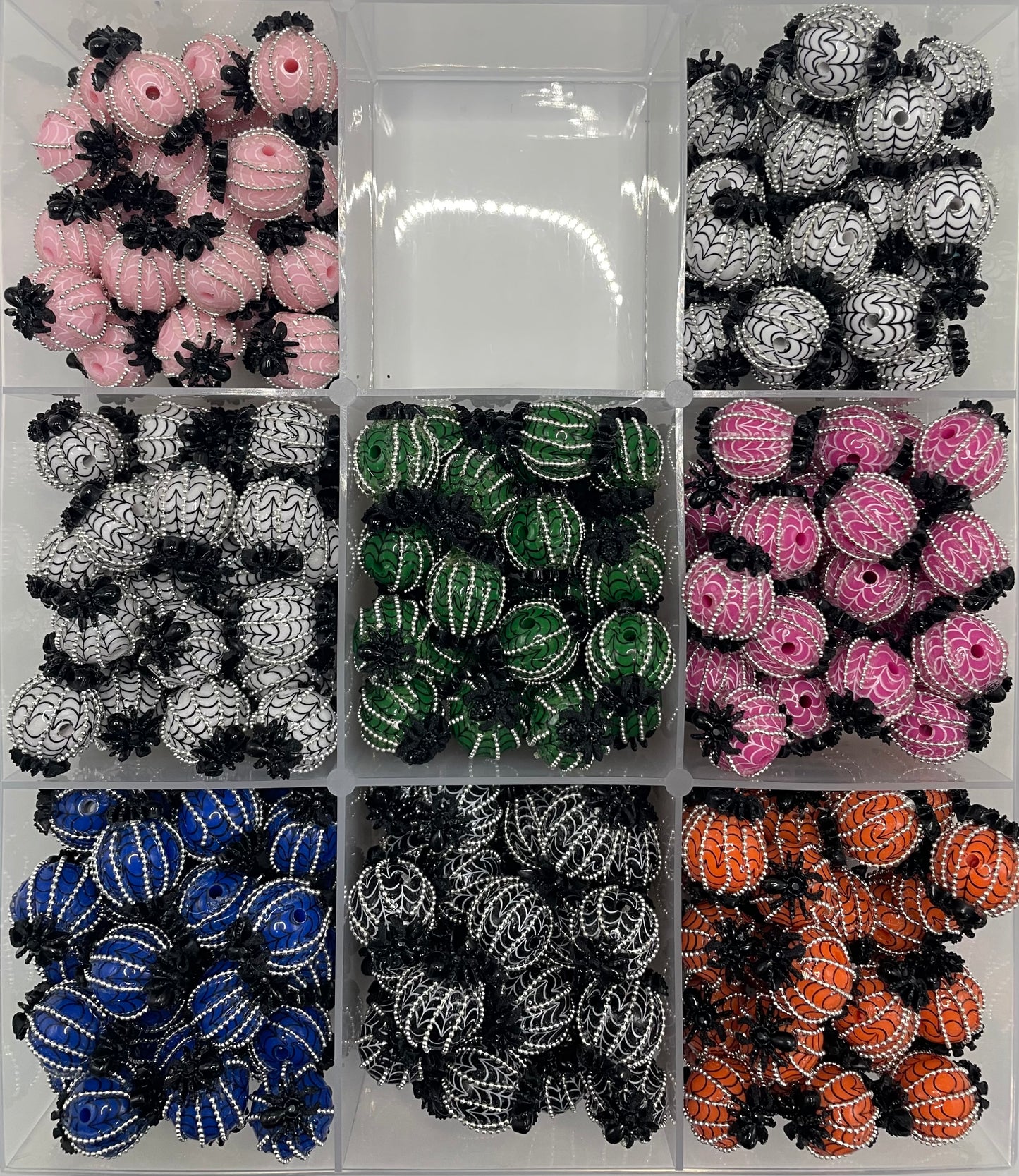 Spider Spider web beads Halloween Series Metal pearl chain beads 18mm Random Mix