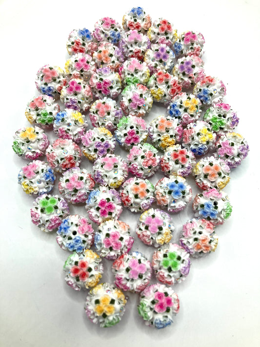 Clay flower beads Colored flowers Colored petals Flower-shaped pottery beads and pearls